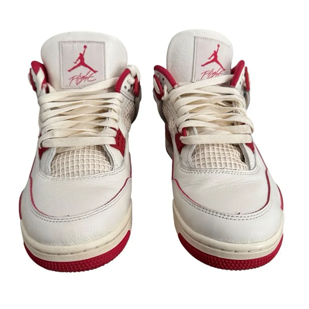 Air Jordan 4 Retro Valentines Day Wmns 12.5/ M 11 HV0823-108 Pale Ivory Red